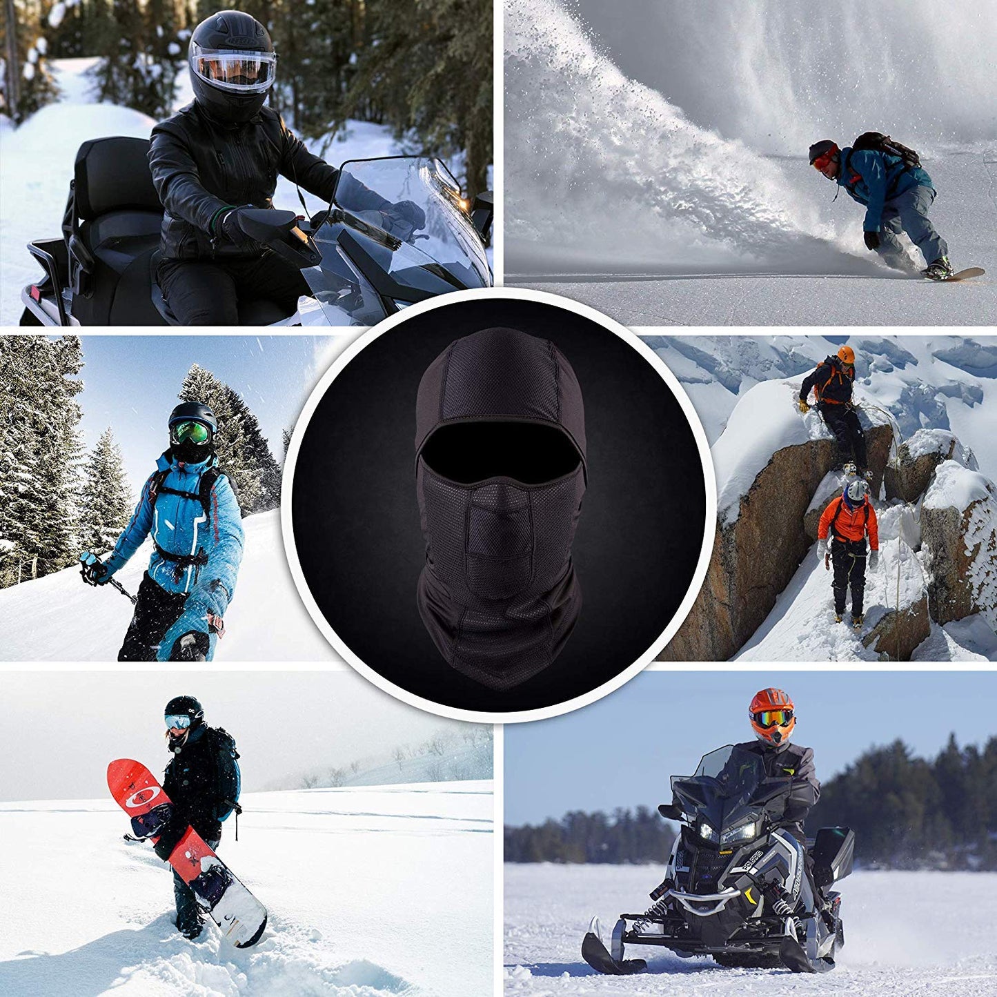 The Friendly Swede Balaclava Face Mask Men, Black Ski Mask for Men, Ski Mask for Women - Arctic - Black (1-Pack)