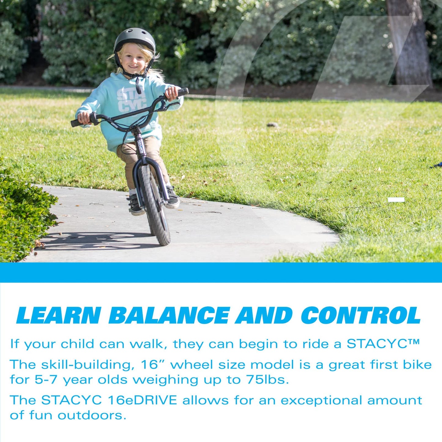 STACYC Brushless 16eDRIVE Electric Balance Bike for Kids Ages 5-7 Years Old