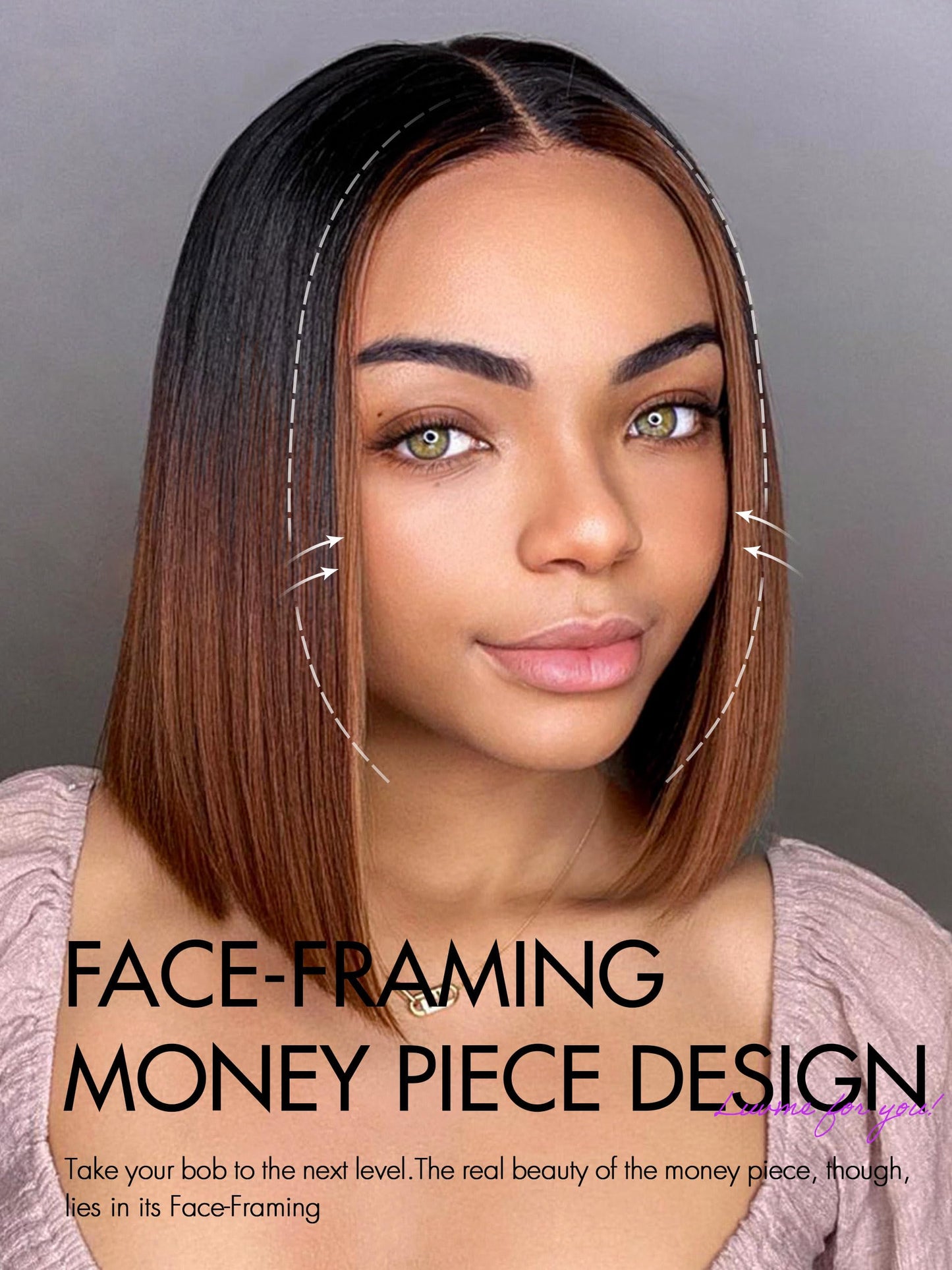LUVME HAIR 10" Mix Brown Glueless Bob Wigs Human Hair Pre Plucked, 5x5 HD Lace Closure Wigs Human Hair 180 Density, Ready to Go Wig with Bleached Knots & Pre Cut Lace
