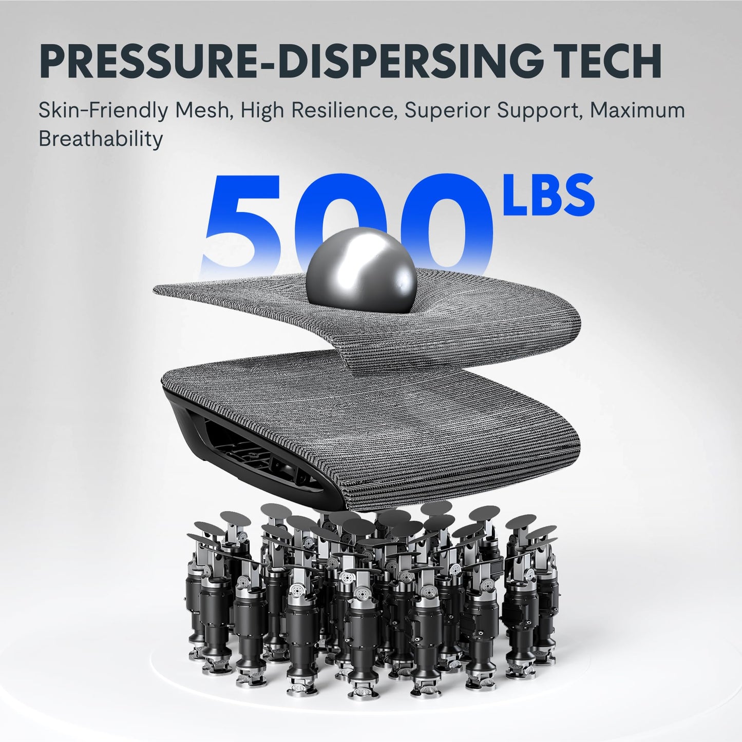 FLEXISPOT Upgraded OC6 Big and Tall Office Chair Heavy Duty,4D Armrest Mesh Ergonomic Home Office Chair with High Back,Lumbar Support,Tilt Function,and 360°Swivel Wheels(Black)