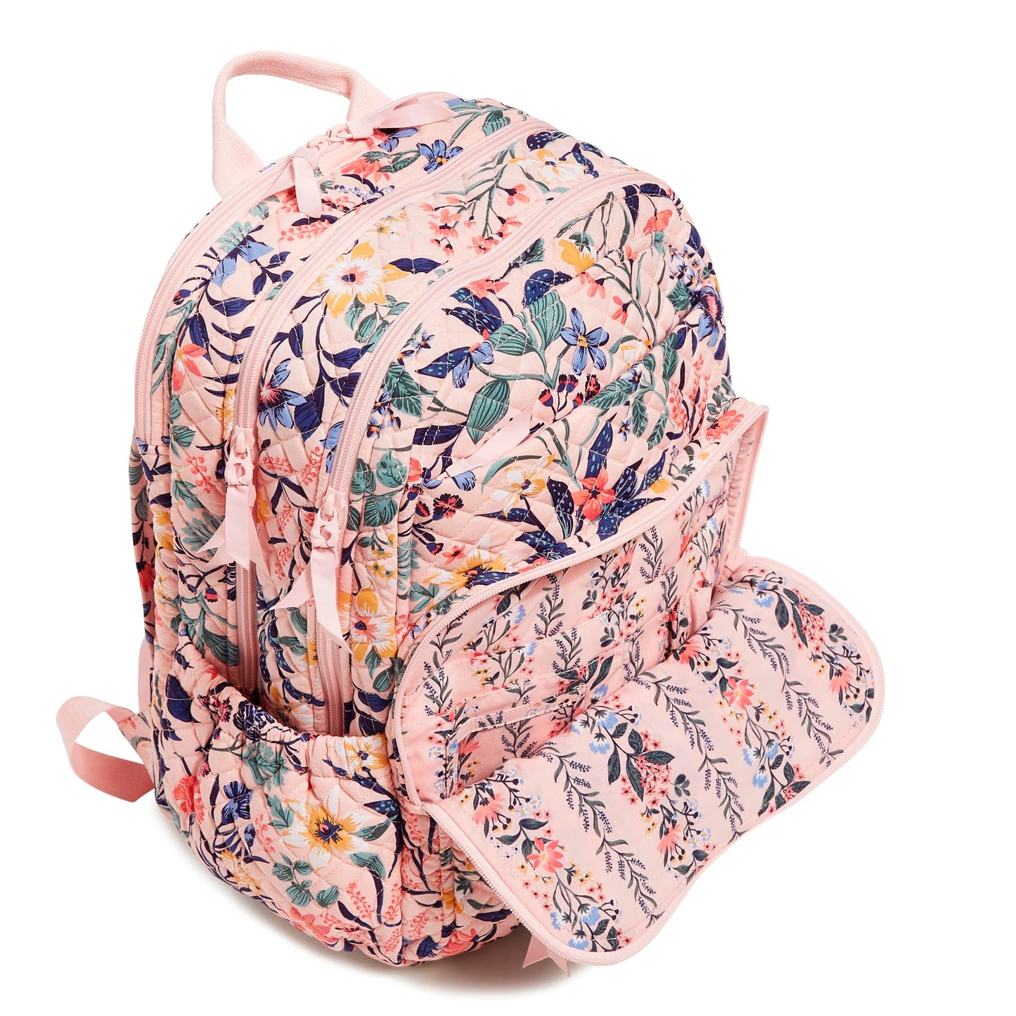 Vera Bradley Cotton XL Campus Backpack, Paradise Coral