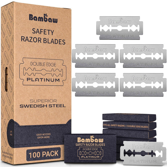 Safety Razor Blades | Swedish Steel Replacement Razor Blades | 100 Pack - 18 to 24 months supply | Bambaw