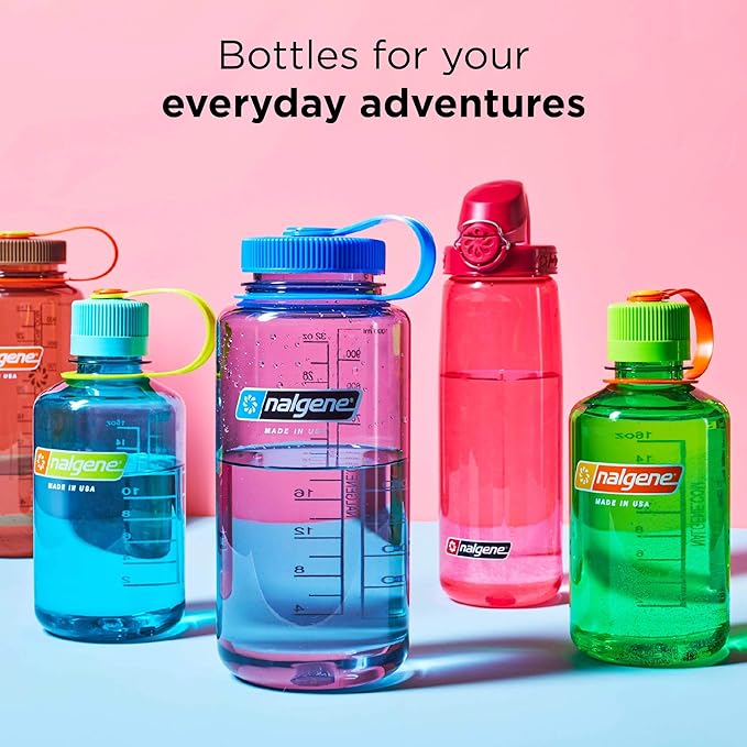 Nalgene Sustain Tritan BPA-Free Kids On The Fly Water Bottle Made with Material Derived from 50% Plastic Waste, Leak Proof, Durable, BPA Free, Carabiner Friendly, Reusable, 12 oz