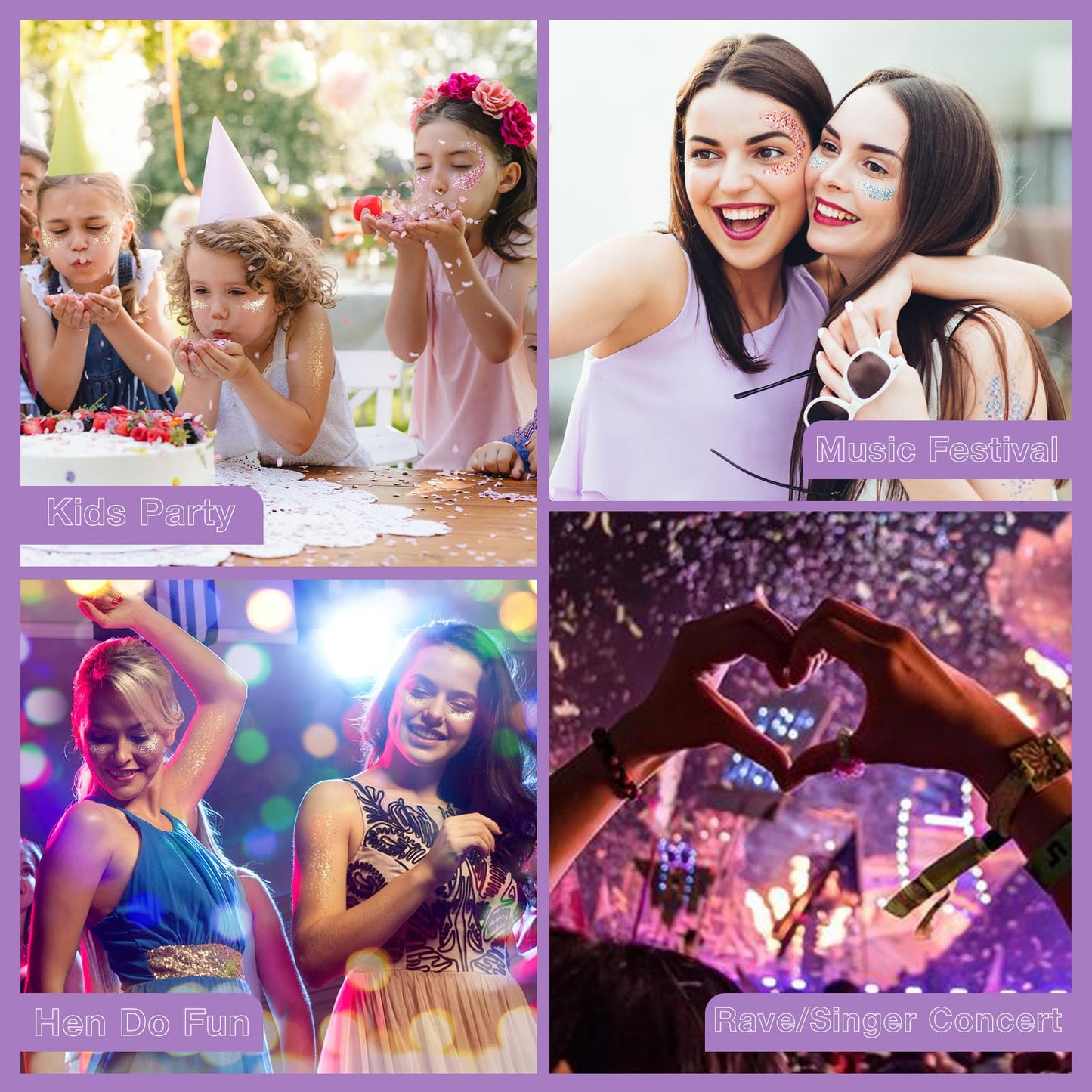 BADCOLOR Gold Blue Red Face Body Glitter Set, Holographic Shimmer Chunky Glitters for Hair Nails Eye Lips, Music Festival Concert Rave Accessories Party, Sparkling Mermaid Sequins Gel Makeup Kit