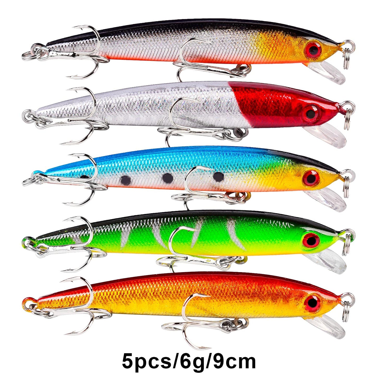 BAIKALBASS Bass Fishing Lures Kit Set Topwater Hard Baits Minnow Crankbait Pencil VIB Swimbait for Bass Pike Fit Saltwater and Freshwater (480-48pcs)