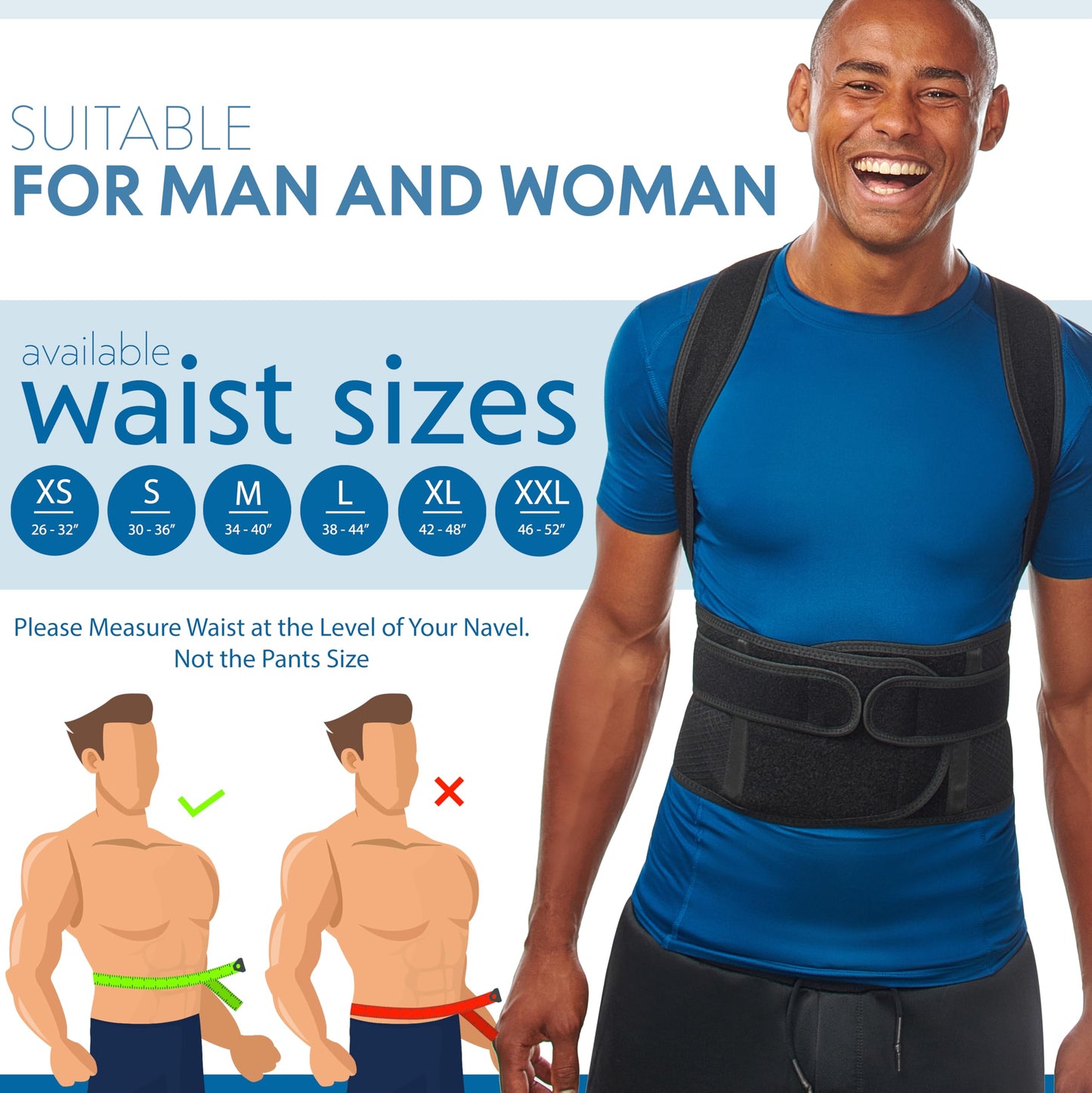 Back Brace Posture Corrector for Men and Women - Adjustable Posture Brace for Upper and Lower Back Pain Relief - Muscle Memory Support Straightener (Medium)
