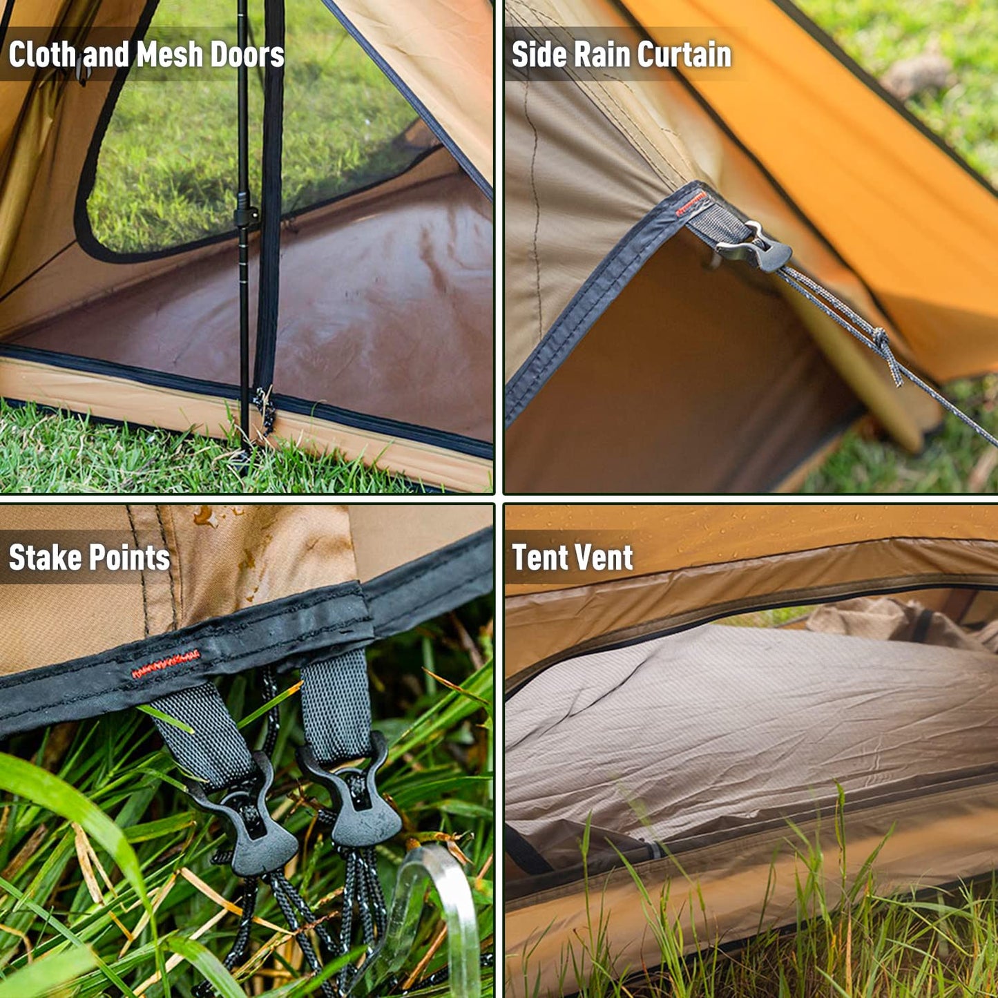 STOVEHUT 70 Hot Tent with Two Tarp Poles and Two Tent Poles | Latest Version 2 (Without a Fireproof Ground Sheet)