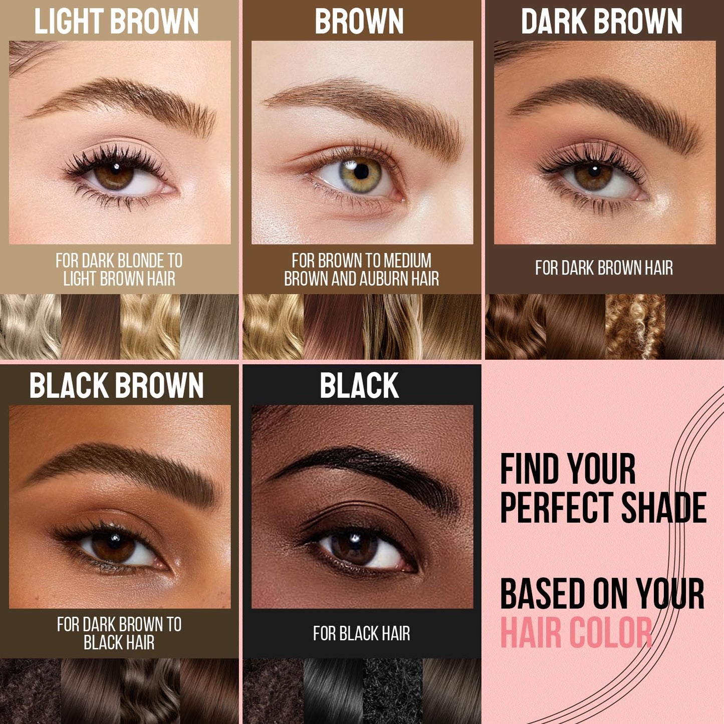 iMethod Microblading Eyebrow Pen - Eyebrow Pencil Magical Upgraded Eye Brow Pencils for Women with 4 Fork Tip & Spoolie Brush for Natural-Looking Hair-Like Defined Brows, Last All-Day, Black Brown