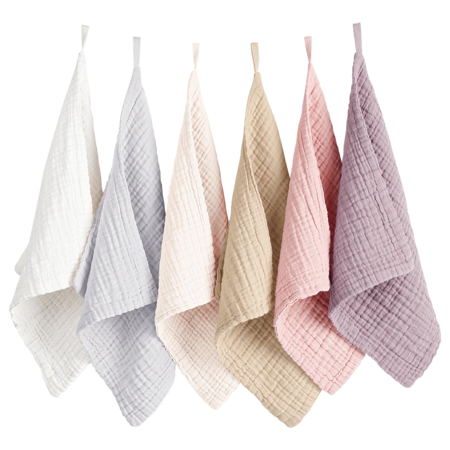 Konssy 6 Pack Face Cloths, Soft Wash Cloth for Washing Face, Cotton Face Towels for Sensitive Skin Women Facial Makeup Remover Reusable Absorbent Washcloths (11 x 11 Inch)