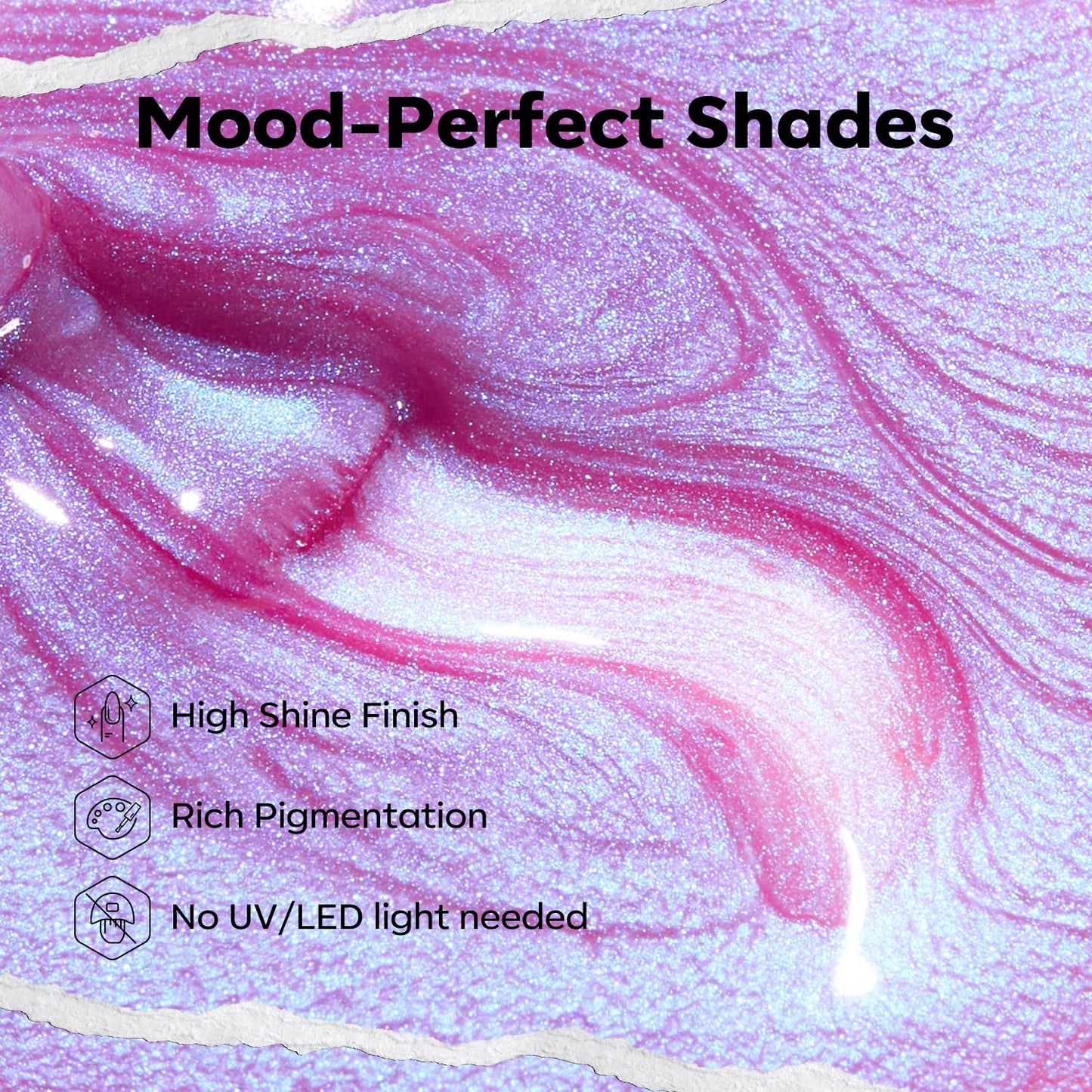 modelones Chrome Purple Nail Polish, 15 ml Quick Dry Nail Polish Mermaid Iridescent Shimmer Pearl Purple Nail Lacquer Long Last Shine Nail Art DIY Home Manicure Gift for Women Girls 0.5 Fl Oz