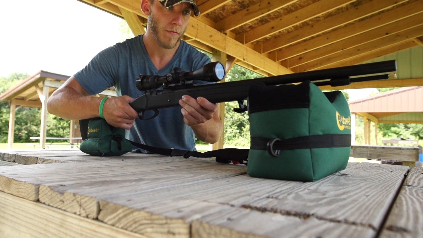Caldwell DeadShot Boxed Combo Front and Rear Bag with Durable Construction and Water Resistance for Outdoor, Range, Shooting and Hunting, Green/Black