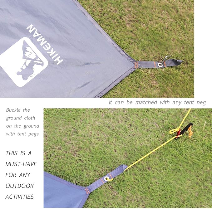 HIKEMAN Waterproof Camping Tarp Portable Tent Footprint with Drawstring Bag Ground Cloth for Outdoor Hiking Picnic (L-83”x71”)