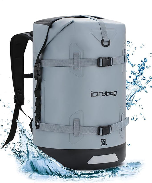 IDRYBAG Waterproof Backpack for Travel, Kayaking, Boating, Swimming, Floating Paddle Boarding - Submersible Dry Bag 35L/55L/85L