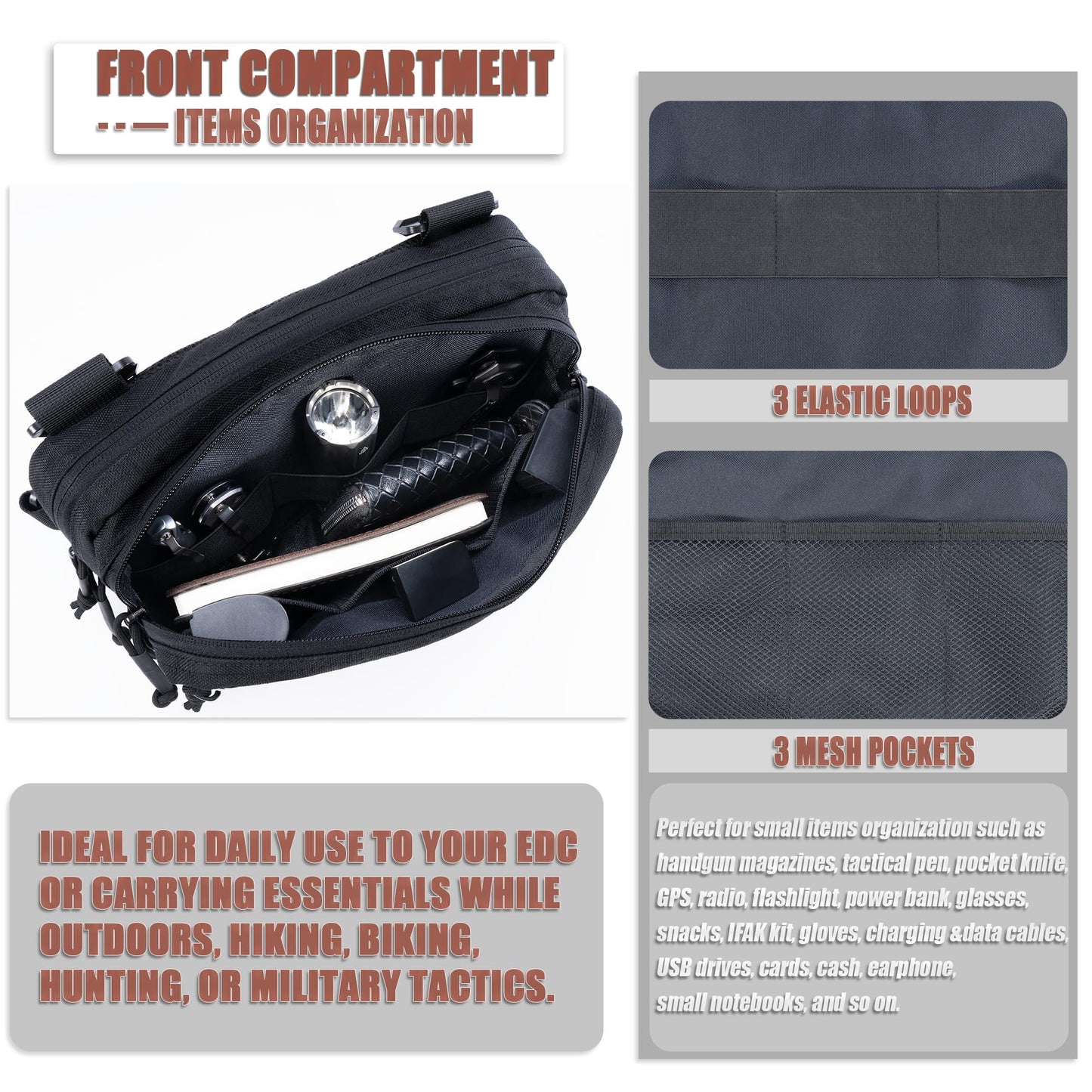 CLTAC Tactical Chest Rig Bag Concealed Carry CCW Pack Molle Pouch IFAK EMT Medical Organizer for Outdoor Hunting Shooting Hiking with Quick Release Harness