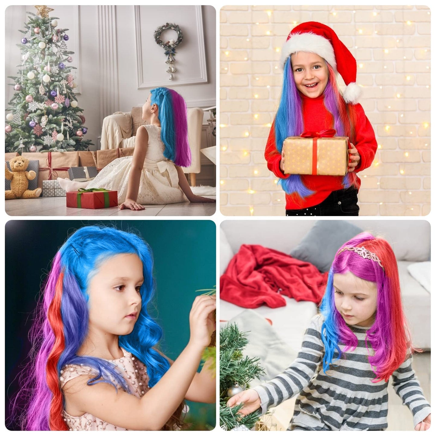 MSDADA New Hair Chalk Comb Temporary Hair Color Dye for Girls Kids with Light Color Hair, Washable Hair Chalk for Girls Age 4 5 6 7 8 9 10 Birthday Cosplay DIY, Easter Stocking Suffer
