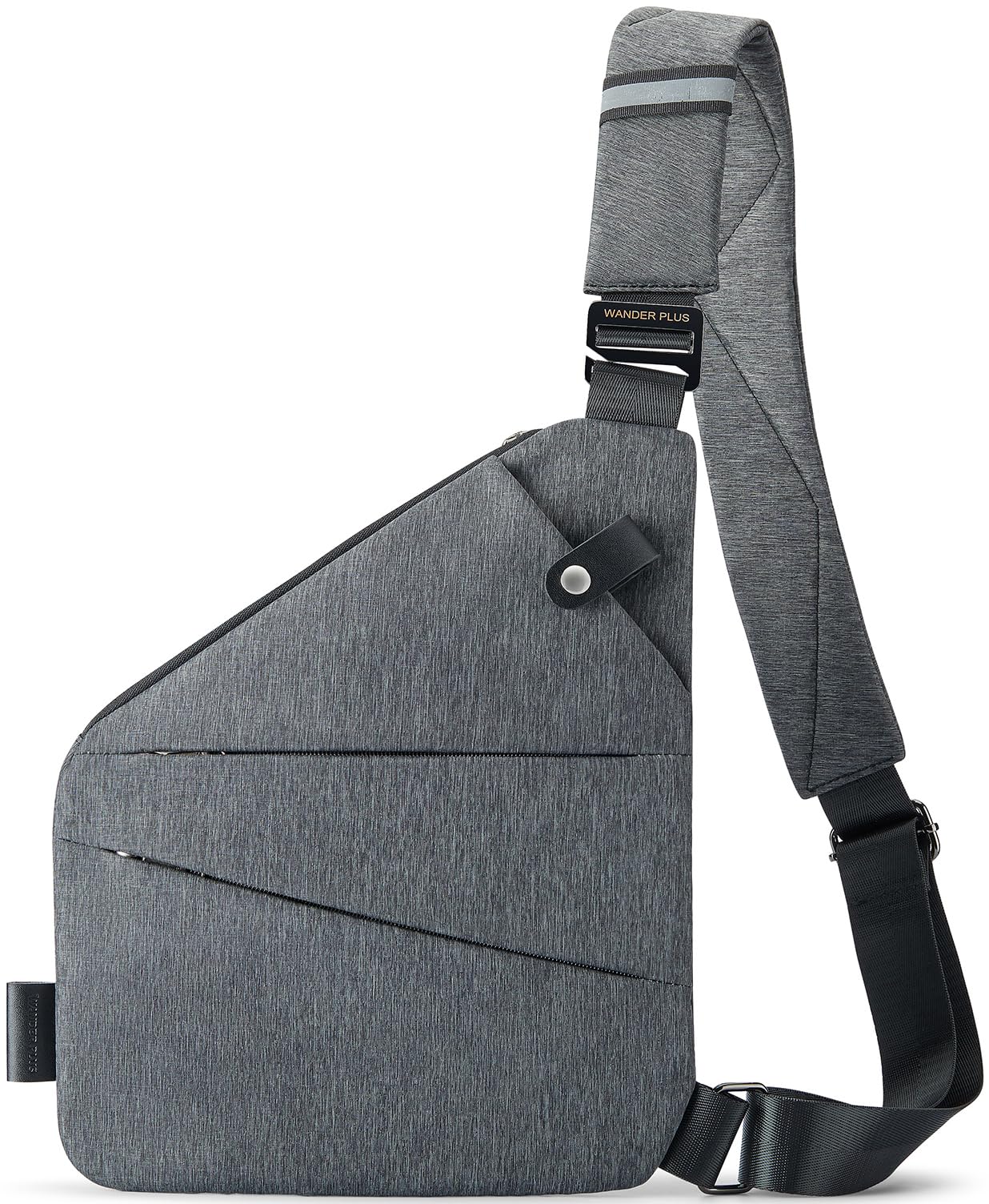 Anti Theft Crossbody Bag, WANDER PLUS Authentic Crossbody Bags for Women Men, Convertible Cross Body Bag, Lightweight, Trendy, Casual, Sling Chest Bag Anti-Theft Design for Travel, Sport (Grey)