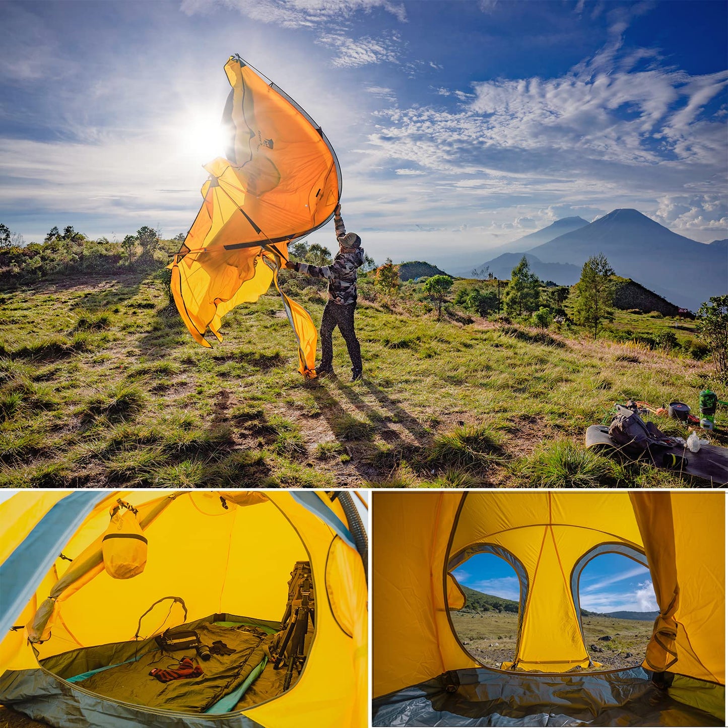 Geertop Portable 2 Person 4 Season Camp Tent Waterproof Backpacking Tent Double Layer All Weather for Camping Hiking Travel Climbing Mountaineering - Easy Set Up