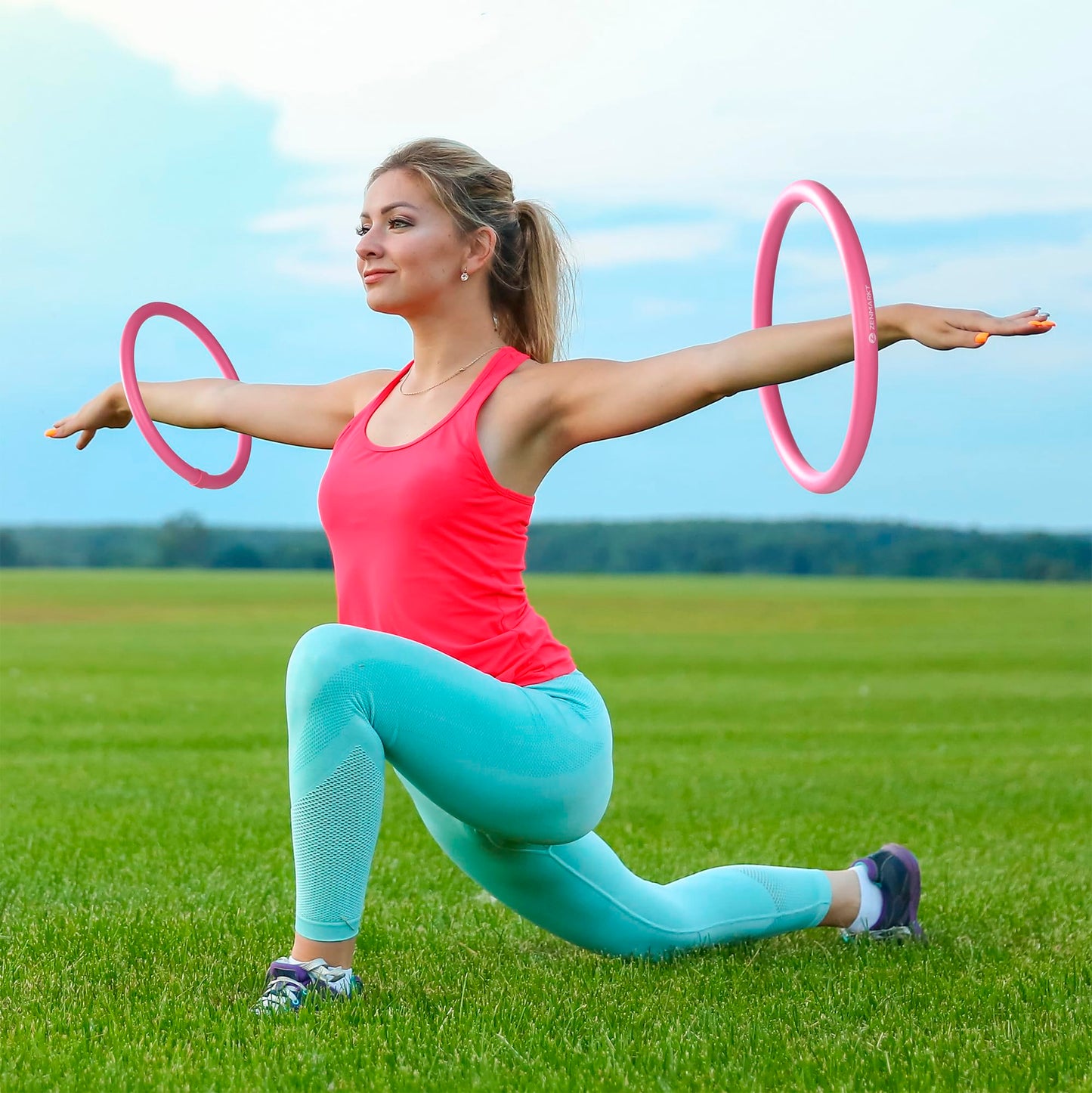 Arm Hoop - Mini Hula Hoop for Adults - Strengthen Arms and Shoulders - Weighted Hula Hoop for Fun Upper Body Exercise - Lightweight and Portable Fitness Equipment for Effective Workouts (Pink)