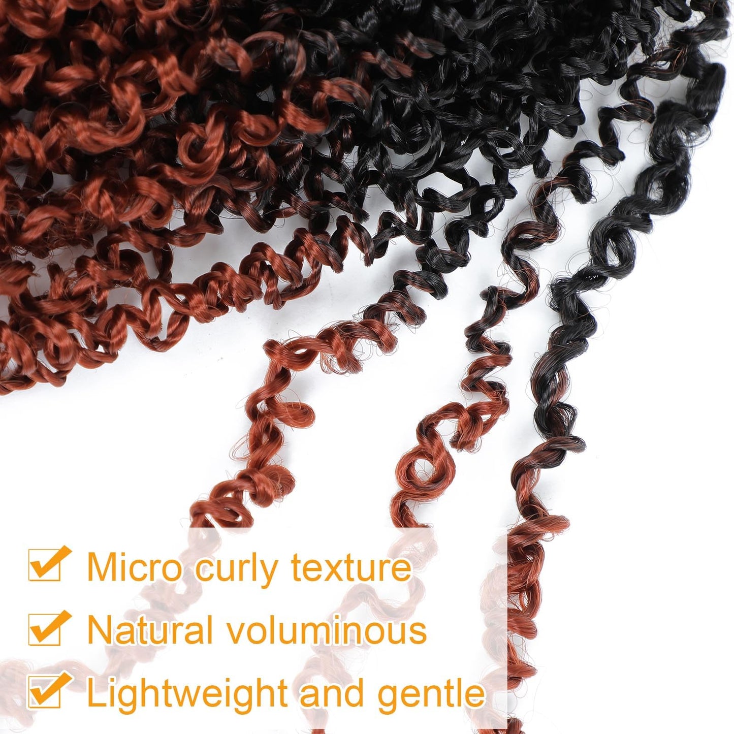 Aksice Pre-looped Yanky Twist Crochet Hair 10 Inch 8 Packs Bohemian Passion Twist Spring Mini Twist Crochet Hair for Black Women Boho Crochet Braids Synthetic (OT350#)