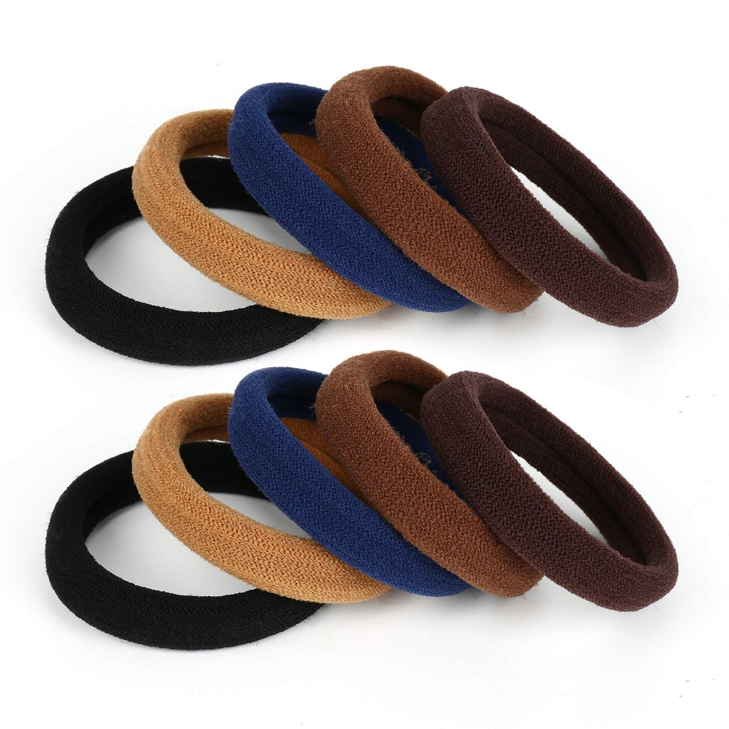 100PCS Large Cotton Ponytail Holders, Seamless Hair Ties, Elastics Hair Bands No Damage for Thick, Heavy and Curly Hair, 2 Inch Diameter by BAOLI