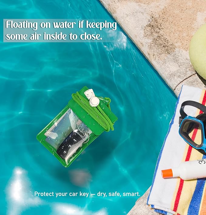 Waterproof Car Key FOB Pouch Submersible Dry Bag Holder for ID Credit Cards Cash Keys Case Swim Surf Floating Wallet