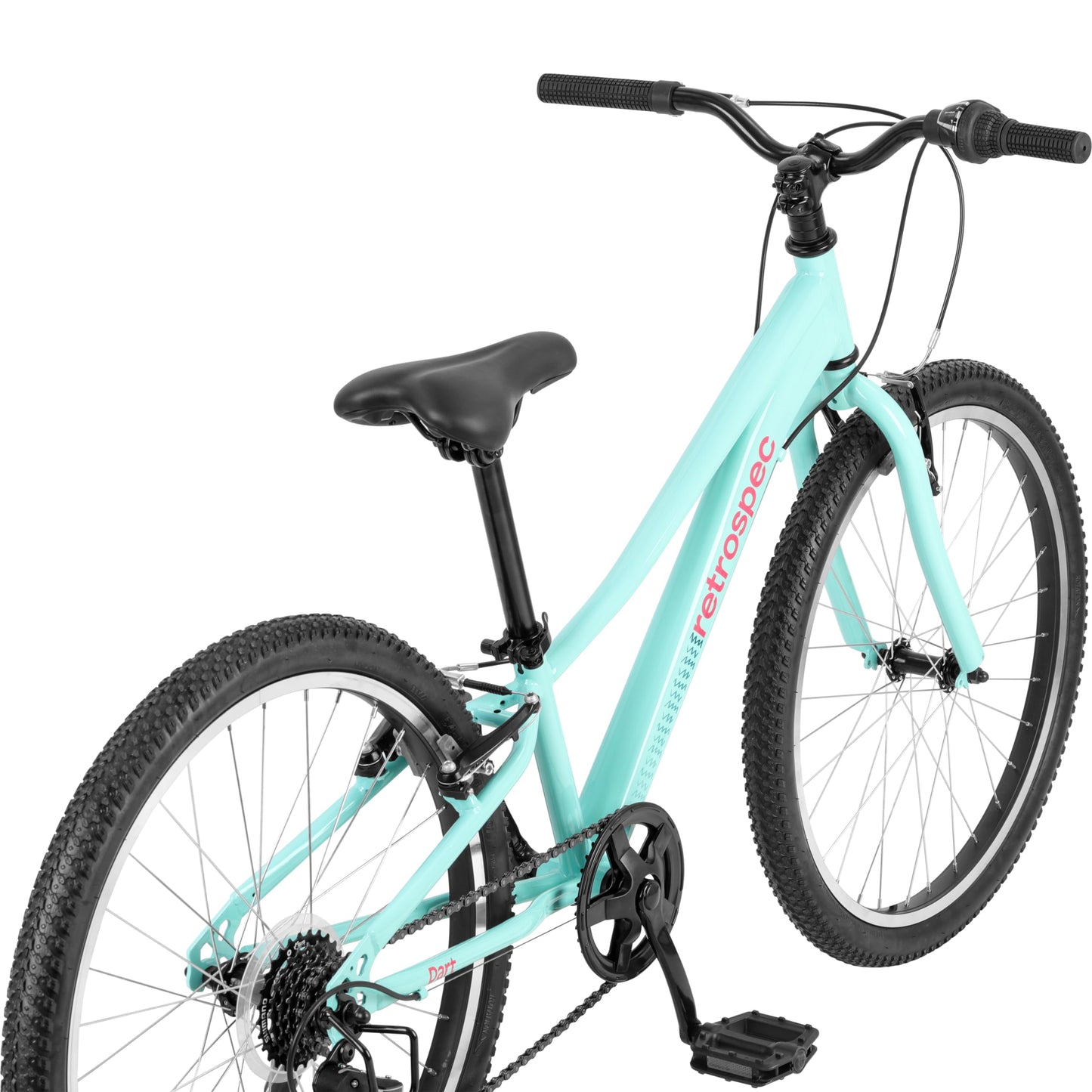 Retrospec Dart 20 & 24 Inch Kids Bike - 7-Speed Hybrid Bicycle for Ages 6-11 with 29in All-Season Tires & Shock Absorption - Adjustable Height Youth Bike with V-Brakes & Smooth Gear Shifting