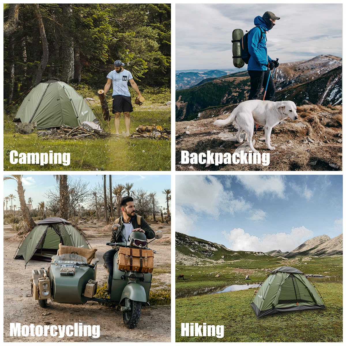 Backpacking Tent for Camping 2 Person Hiking Ultralight Tent for Waterproof Windproof Outdoor Two Doors Tents Easy Quick Setup Lightweight Instant Tents