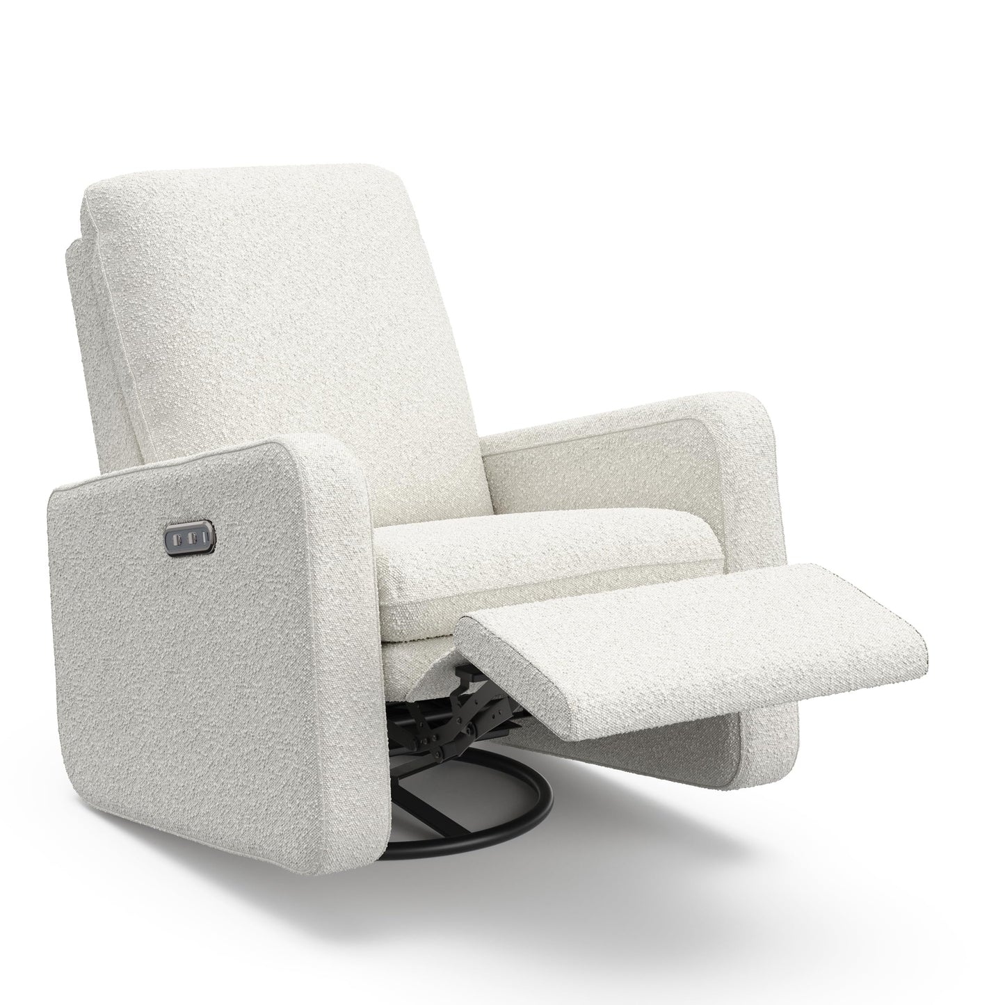 Graco Teddi Power Recliner Swivel Glider (Ivory Boucle) – Electronic Power Recline, USB-A & USB-C Charger, Premium Cushioning & Comfort