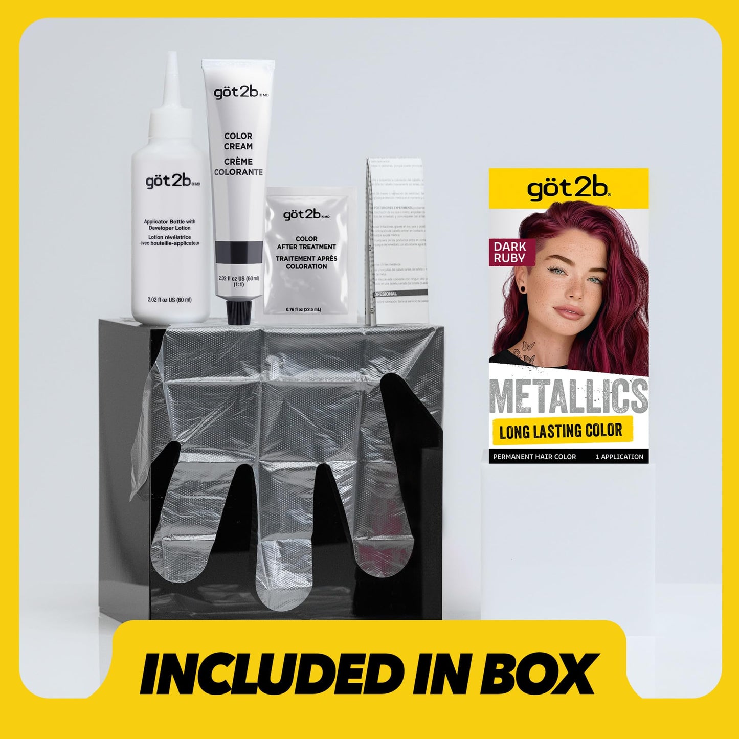 Schwarzkopf Got2b Metallics Permanent Hair Color, M68 Dark Ruby