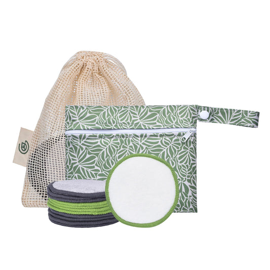 Greenzla Reusable Makeup Remover Pads (20 Pack) Washable Laundry Bag & Round Box for Storage, Reusable Bamboo Cotton Rounds for All Skin Types - Reusable Cotton Rounds for Face - Reusable Cotton Pads