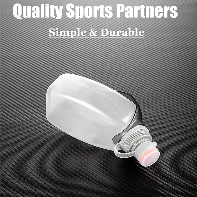Water Bottle for Running No Bounce Water Bottle with Clip and Cover Cap,BPA-Free Plastic, 8.8oz (250ml) for Running/Marathon/Walking/Hiking/Cycling/Trail/Skiing (1 Pack)