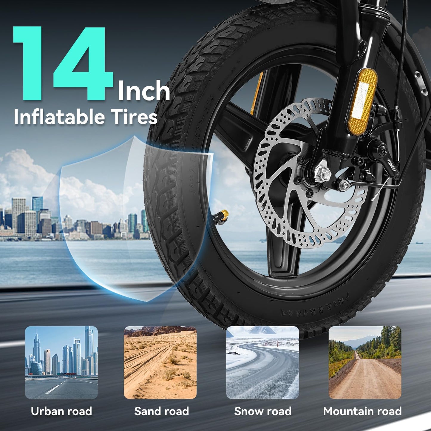 Electric Bike for Adults Teens, Commuter City Folding ebike with 560W Motor and 48V Battery, 24MPH 3-Level Pedals Assist, Dual Disc Brakes,14" Compact Foldable Electric Bicycle with UL 2849 Certified