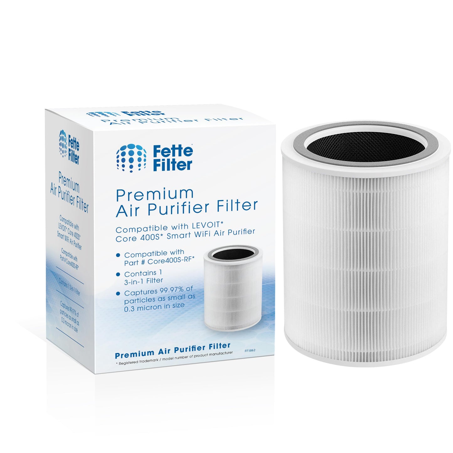 400S 3-Stage Replacement H13 True Hepa Filter Compatible with Levoit Core 400S Smart Air Purifier (white & red) and PlasmaPro 400S Smart Air Purifier Part # Core 400S-RF/LRF-C401S-WUS