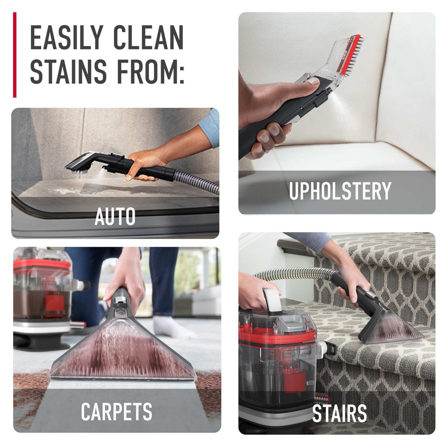Hoover CleanSlate Plus Portable Carpet + Upholstery Spot Cleaner Machine, Powerful Suction with Versatile Tools, Pet Stain Remover, Car and Auto Detailer, Pair with Hoover Carpet Cleaner Solution