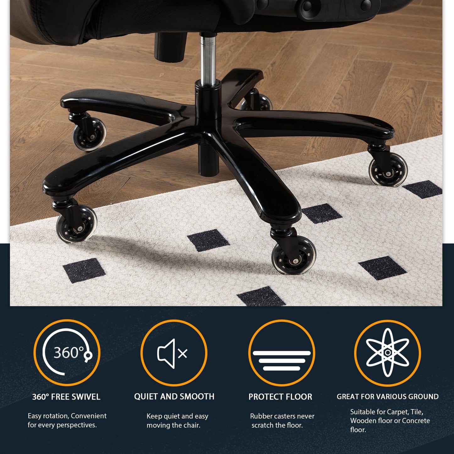 Big and Tall Office Chair for Heavy People, 500LBS High Back Extra Wide Heavy Duty Executive Office Chair Comfortable for Home Office, Large Computer Desk Chair with Adjustable Lumbar Support Brown