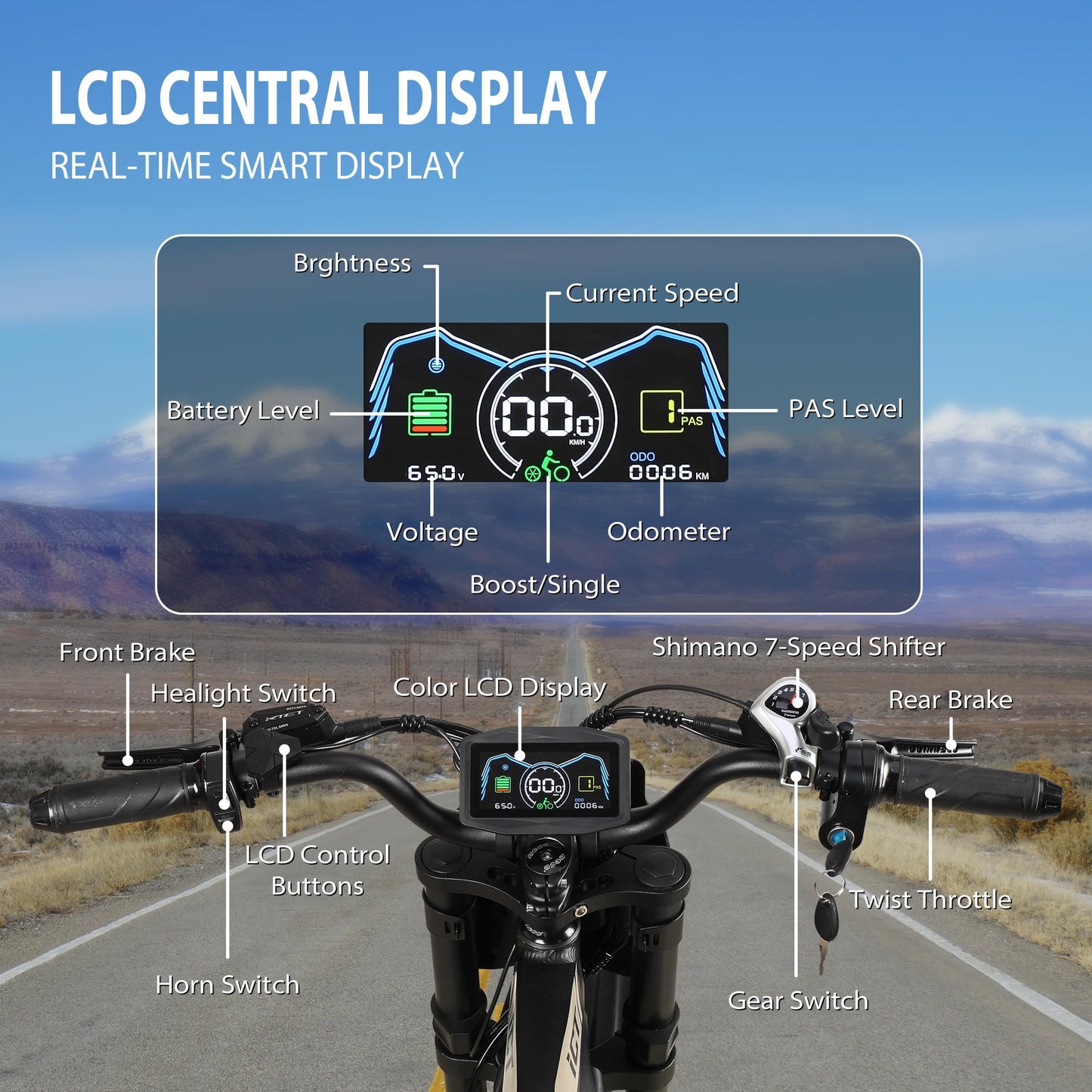 Tuttio Electric-Dirt-Bike for Adults-Teens, ICT Peak 4000W-43MPH-60V-25AH Electric Motorcycle 20" Fat-Tire-Electric-Bike for Mountain Snow Off-Road Fit Age 16+