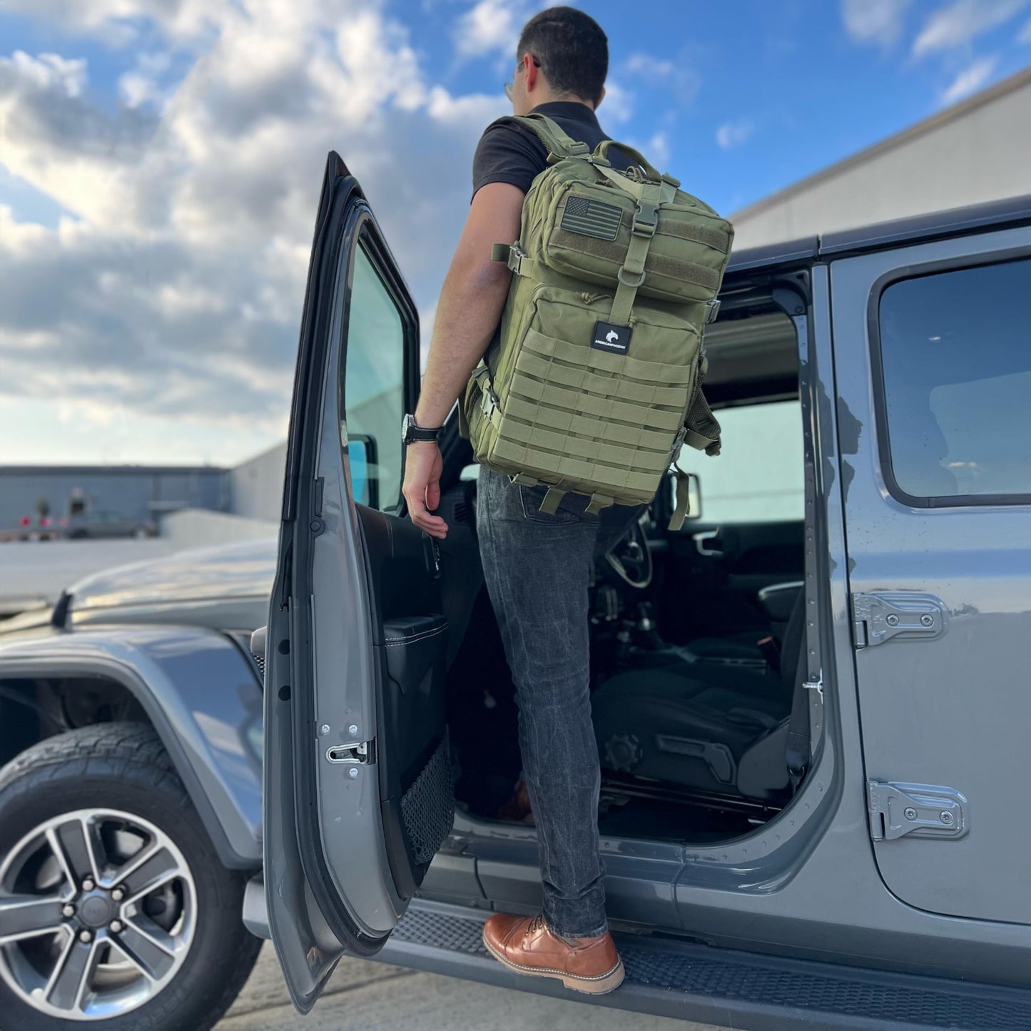 AMERICANPHOENIX 45L Elite Tactical Backpack | 3X Stronger Work & Military Backpack | Water Resistant and Heavy Duty | 3 Day MOLLE Bug Out Bag (Olive Green)