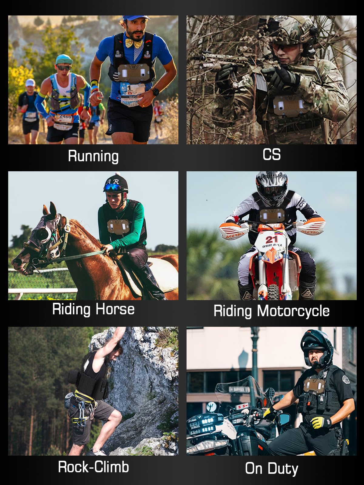 EralcNa Tactical Gear Plate Carrier Vest Accessories Phone Chest Mount Holder for Screen Size 4.7"-6.7",Tan