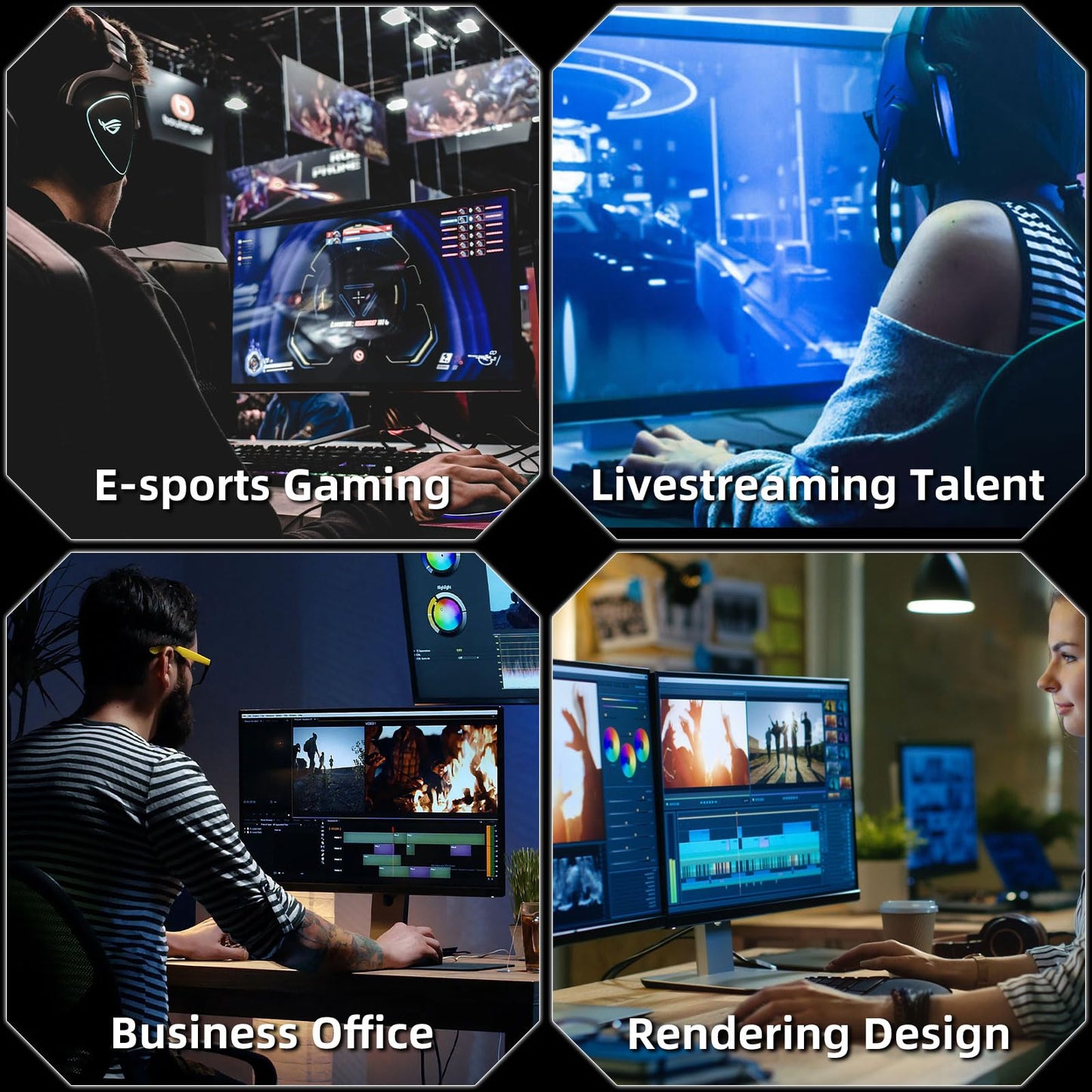 ZER-LON Gaming PC Desktop Computer, AMD Ryzen 5 5500 up to 4.2GHz, Radeon RX 550 4GB, 16G DDR4 RAM, 1TB NVME SSD, WiFi 5.0, Prebuilt Gaming PC Tower Computer with RGB Fan