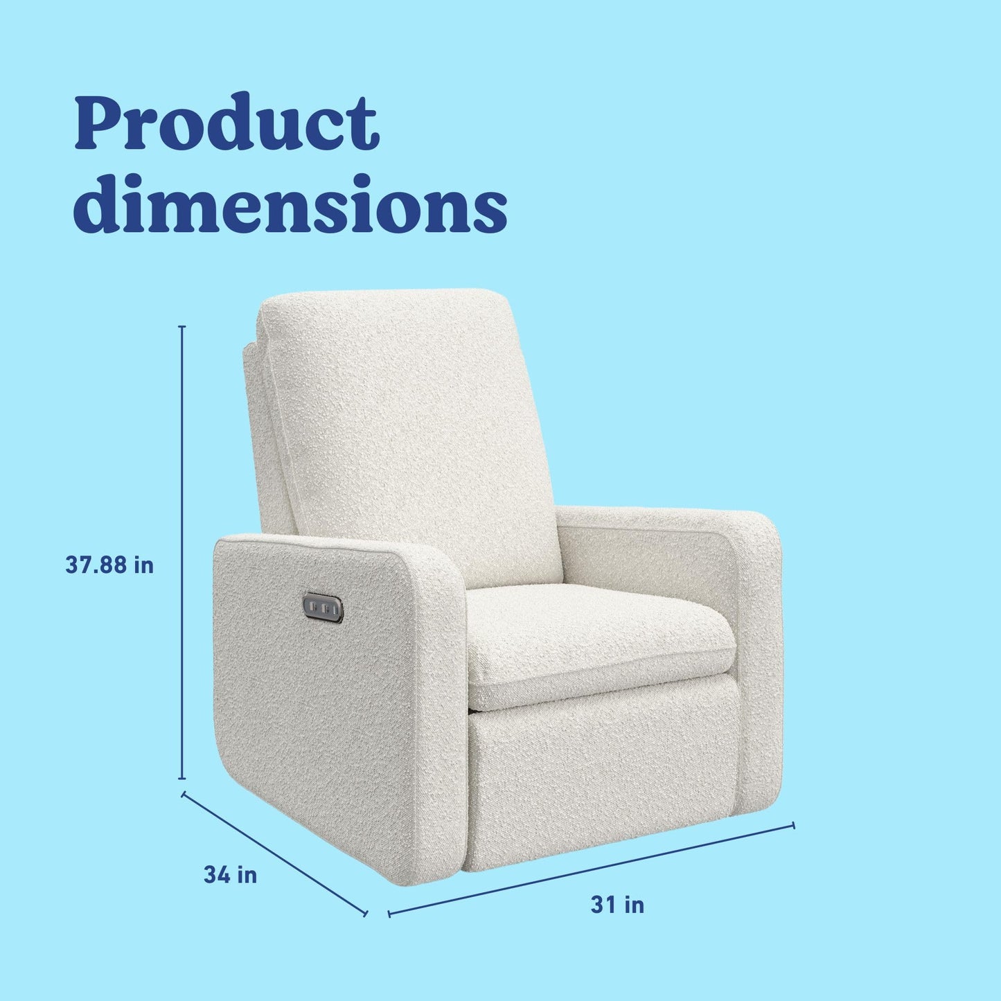 Graco Teddi Power Recliner Swivel Glider (Ivory Boucle) – Electronic Power Recline, USB-A & USB-C Charger, Premium Cushioning & Comfort