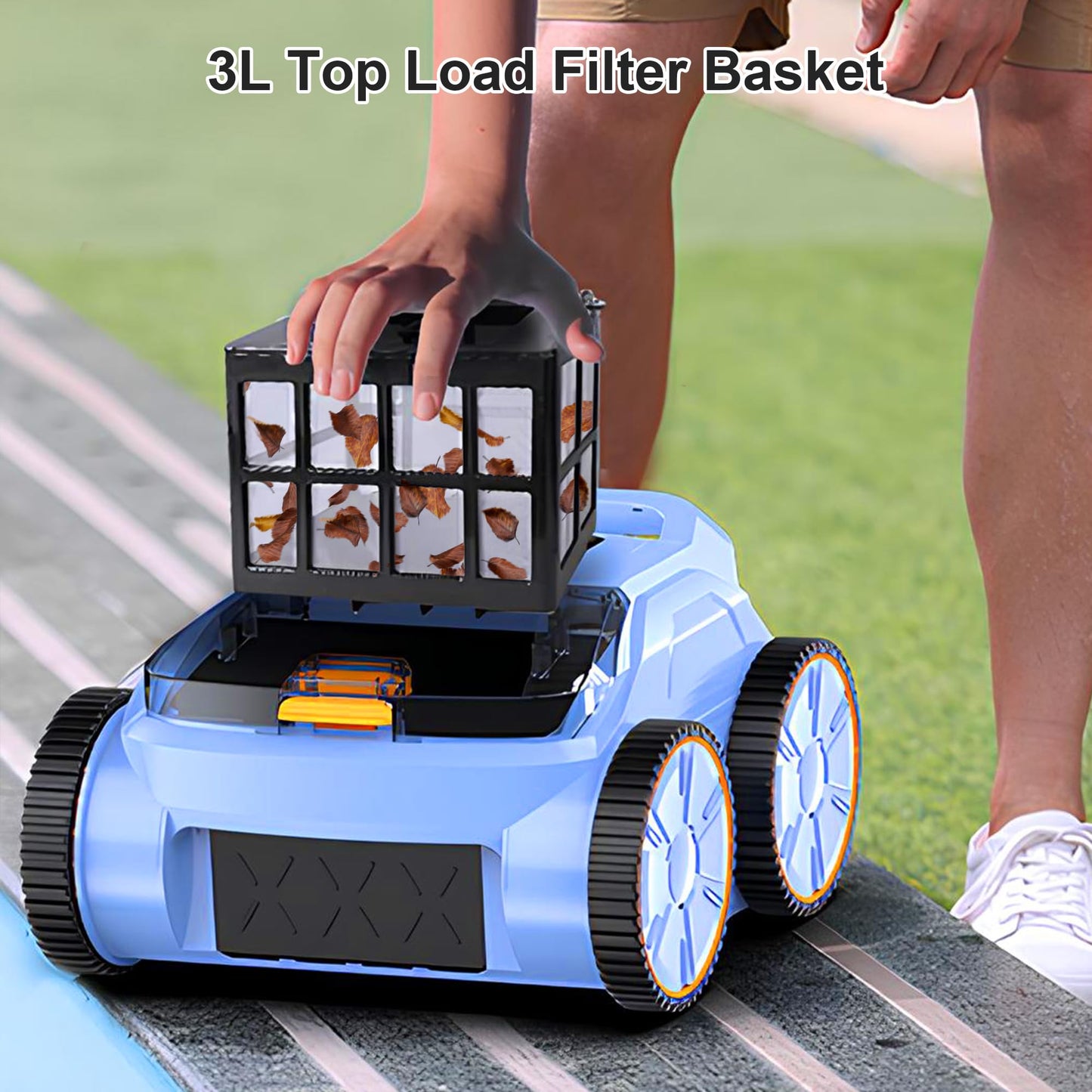 (2025 New) Robotic Pool Vacuum, Robotic Pool Cleaner for Inground Pools, Pool Robot with Smart Navigation, Floor/Wall/Waterline Cleaning, 180 Mins Runtime for Pool Up to 2100 Sq.ft