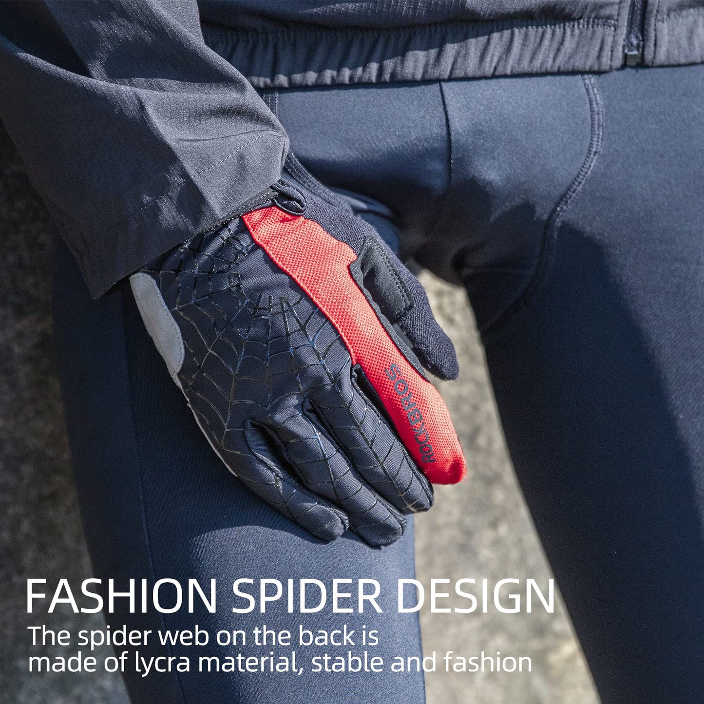 ROCKBROS Cycling Gloves for Men Mountain Bike Gloves Bicycle Gloves SBR Pad Anti-Slip Road Riding Gloves Breathable
