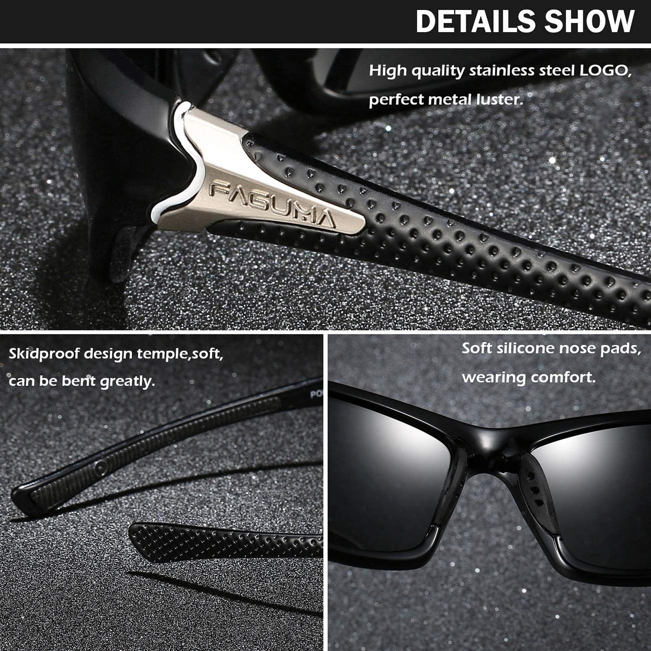 FAGUMA Sports Polarized Sunglasses For Men Cycling Driving Fishing 100% UV Protection