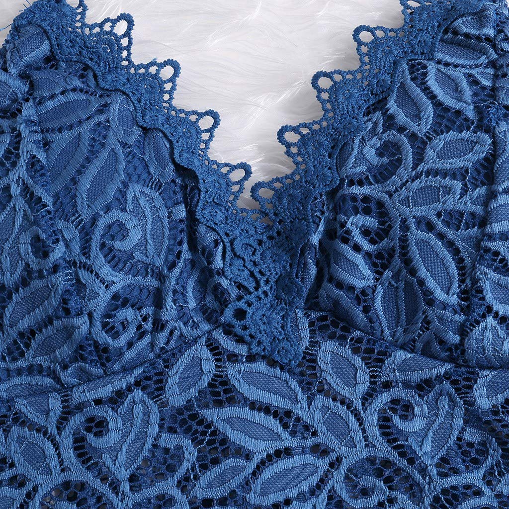 Aniywn Sexy Women Underwear Solid Color Lace Patchwork Vest Crop Wire Free Bra Tank Tops Blouse…