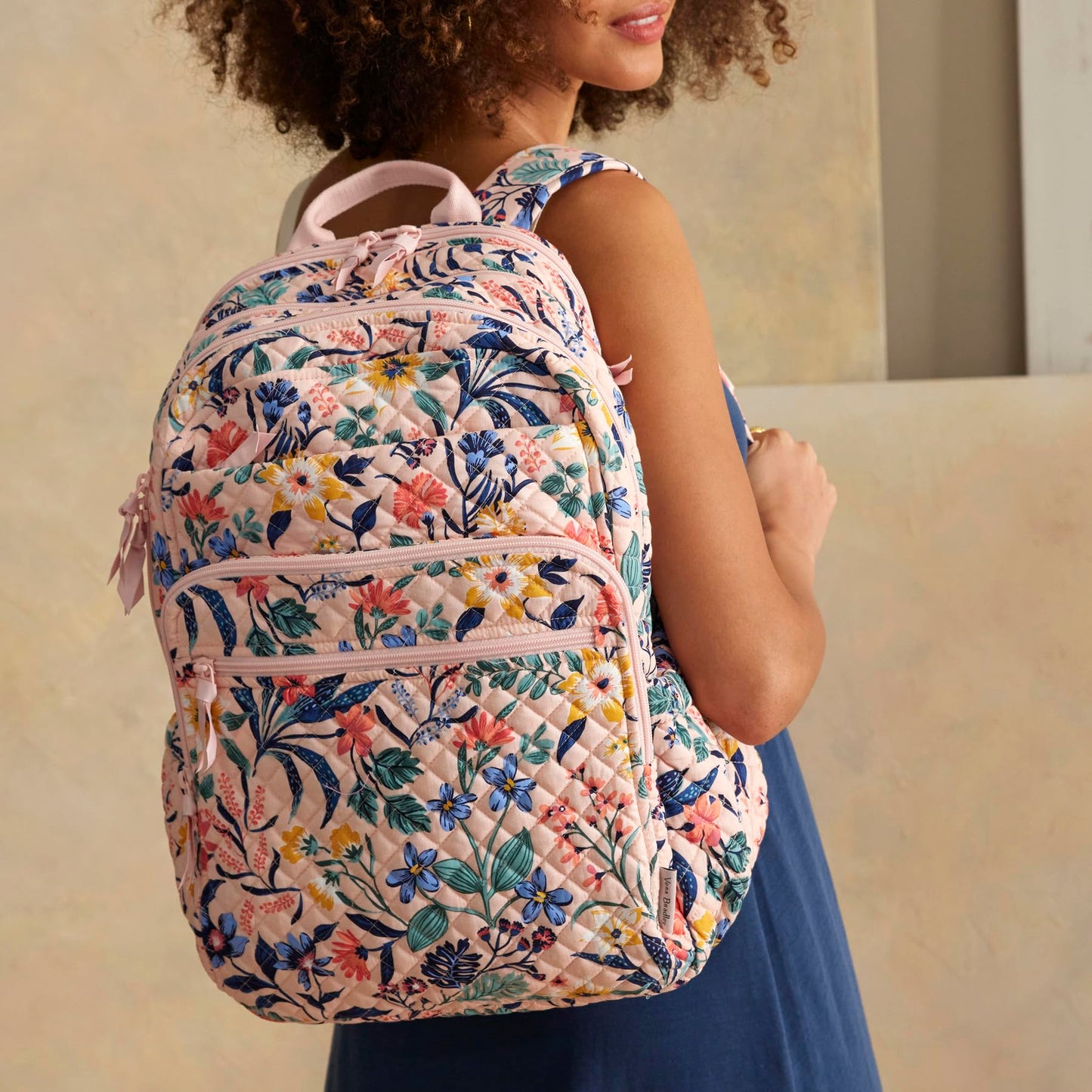 Vera Bradley Cotton XL Campus Backpack, Paradise Coral