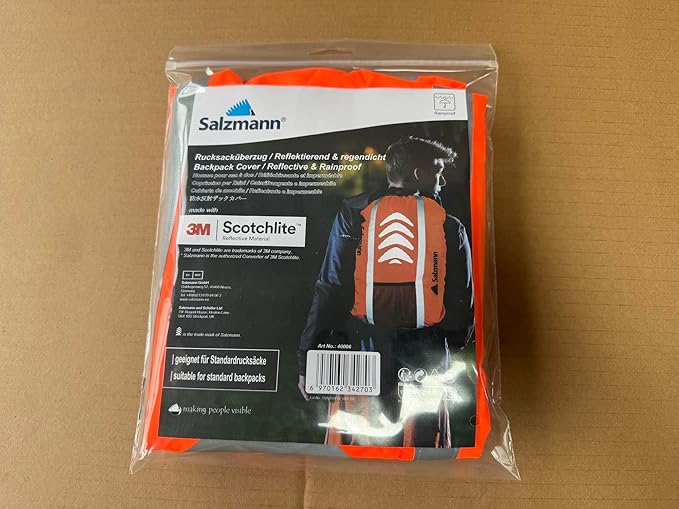 Salzmann Reflective Backpack Cover | High Visibility, Waterproof & Weatherproof | Ideal for Cycling, Running & Hiking