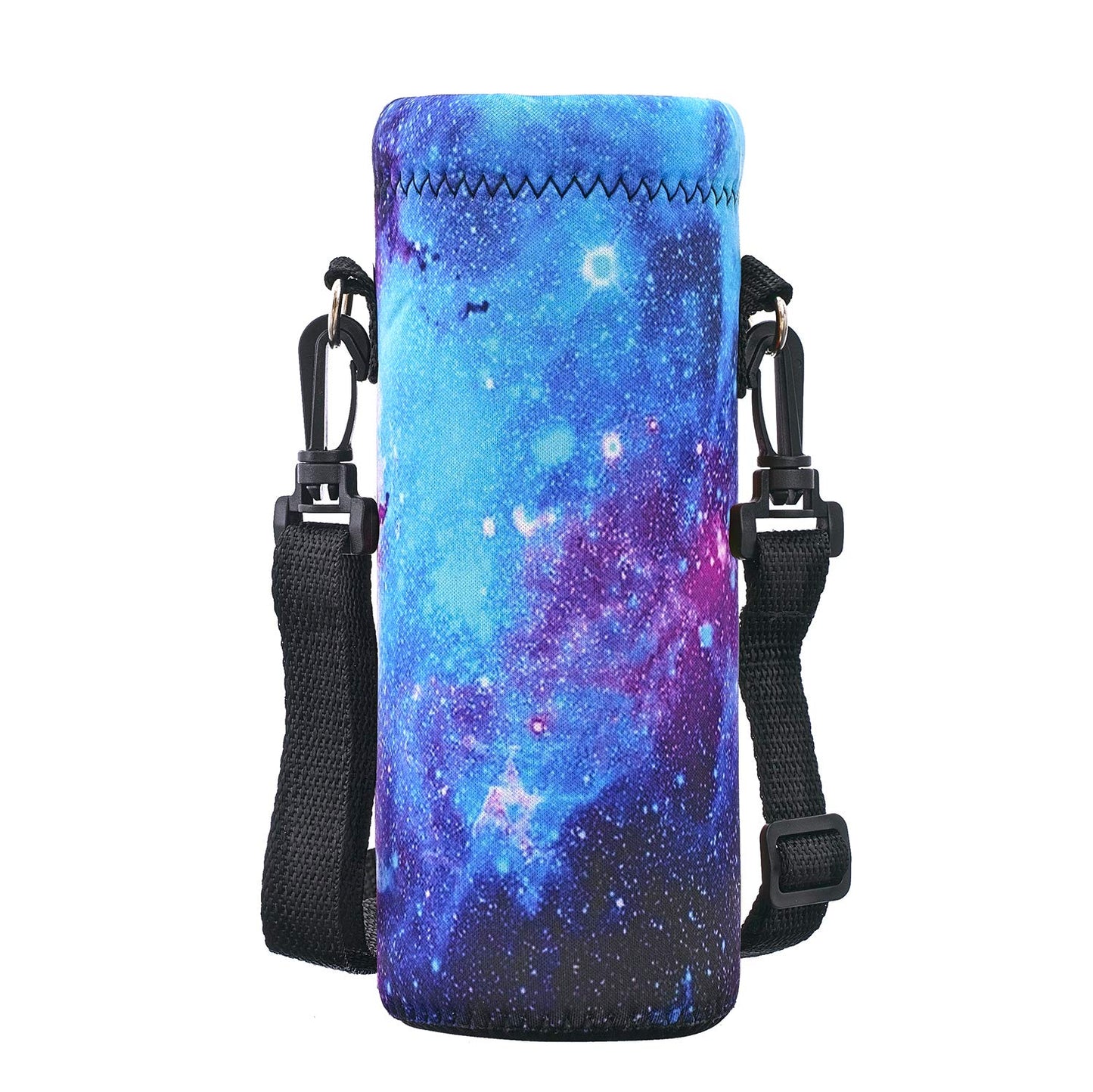 RICHEN Neoprene Water Bottle Carrier Bag with Adjustable Shoulder Strap,Insulated Water Bottle Cover for 750ml/24oz Stainless Steel/Glass/Plastic Bottles (Galaxy,750ML)