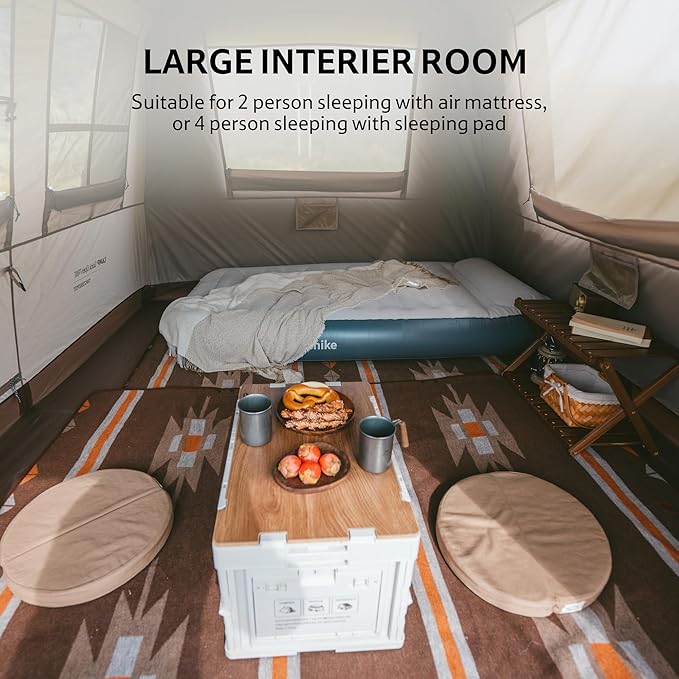 Naturehike Village Camping Tent,4/6/8 Person Tents for Camping, 60S Easy Setup Instant Tent for Family Camping, Car Camping