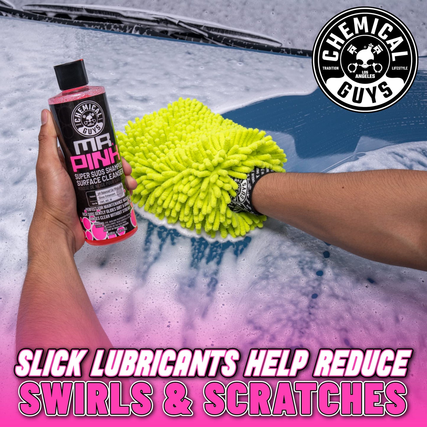 Chemical Guys Mr. Pink Foaming Car Wash Soap, High-Suds pH-Balanced Car Shampoo, Safe for Wax & Sealants, Works with Foam Cannons & Bucket Wash, Safe on All Paint Finishes, 64 oz, Candy Scent