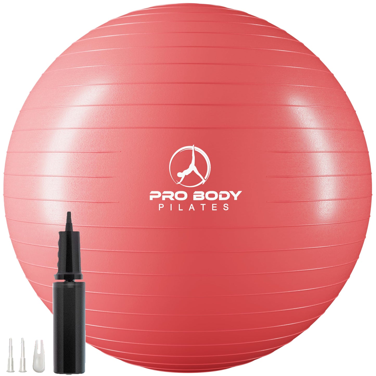 ProBody Pilates Ball Exercise Ball Yoga Ball, Multiple Sizes Stability Ball Chair, Gym Grade Birthing Ball for Pregnancy, Fitness, Balance, Workout at Home, Office and Physical Therapy (Red, 65 cm)